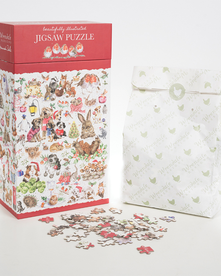 Weihnachts-Puzzle mit Verpackung The Country Set Christmas von Wrendale Designs