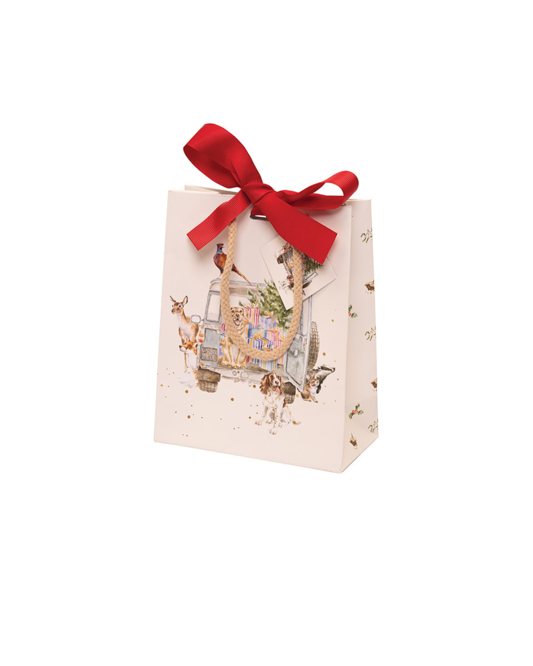 Weihnachtsauto Geschenktasche XS "Driving Home for Christmas" von Wrendale Designs