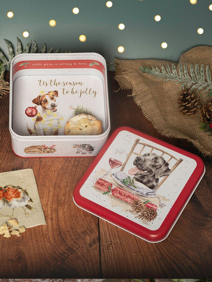 Weihnachtshunde Keksdose von Wrendale Designs.