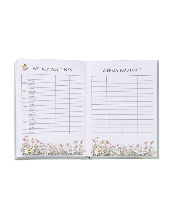Im Taschenkalender 2026 von Wrendale Designs ist genug Platz, dass du deine wöchentlichen Routinen notieren kannst, um sie zu festigen.