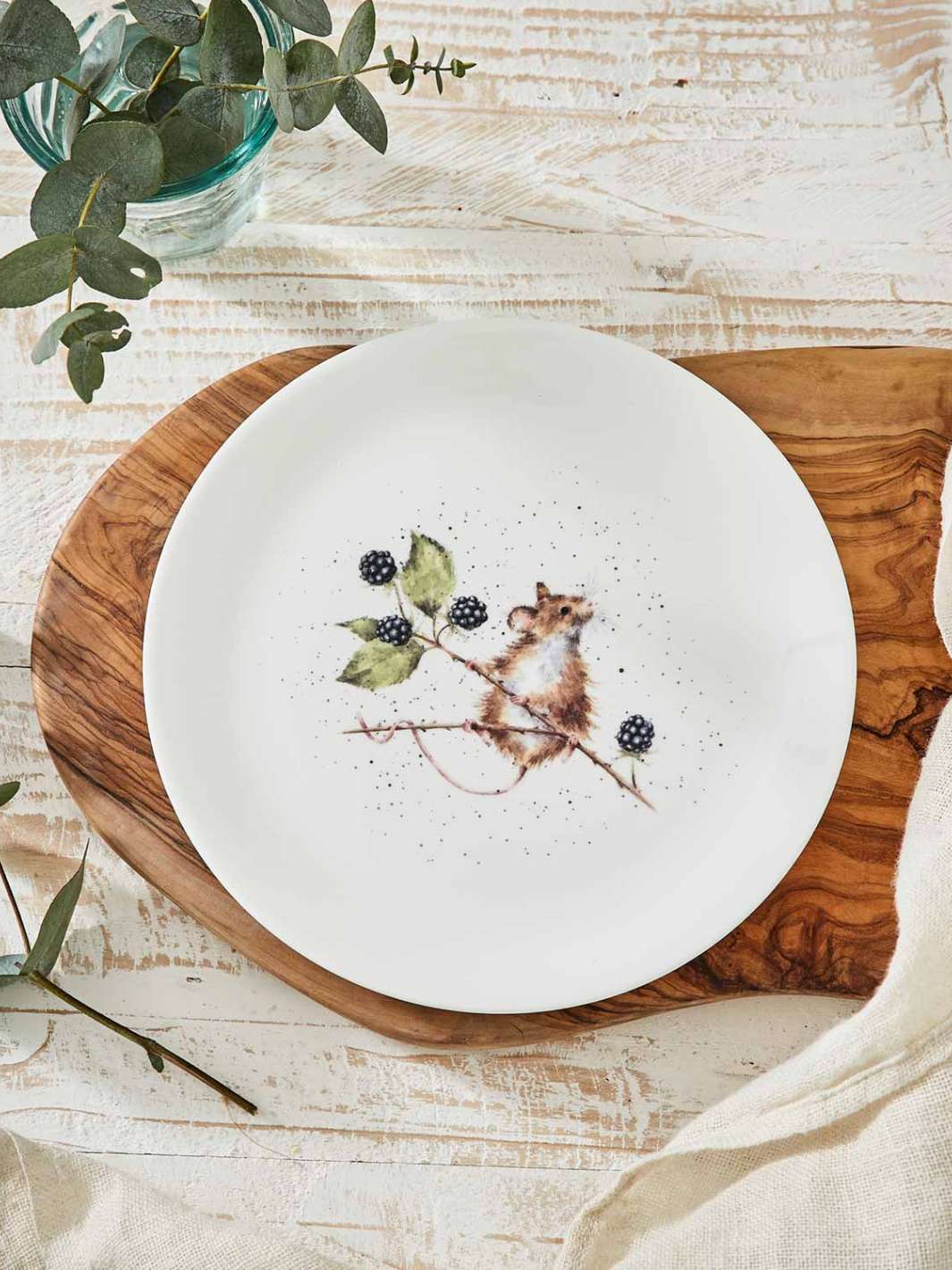 Wrendale Designs Frühstücksteller mit der Maus auf dem Brombeerzweig