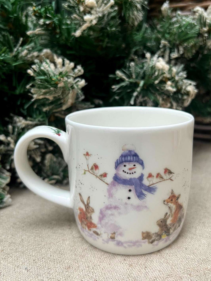 Wrendale Designs Tasse mit Schneemann und Waldtier-Motiv