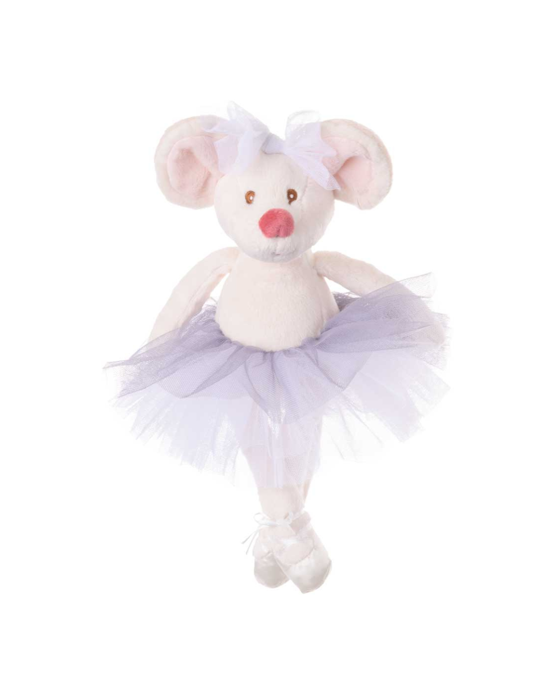 Kuschelballerina Antonia von Bukowski in Blau mit Tüllrock und Schleife, stehende Ballerina-Maus