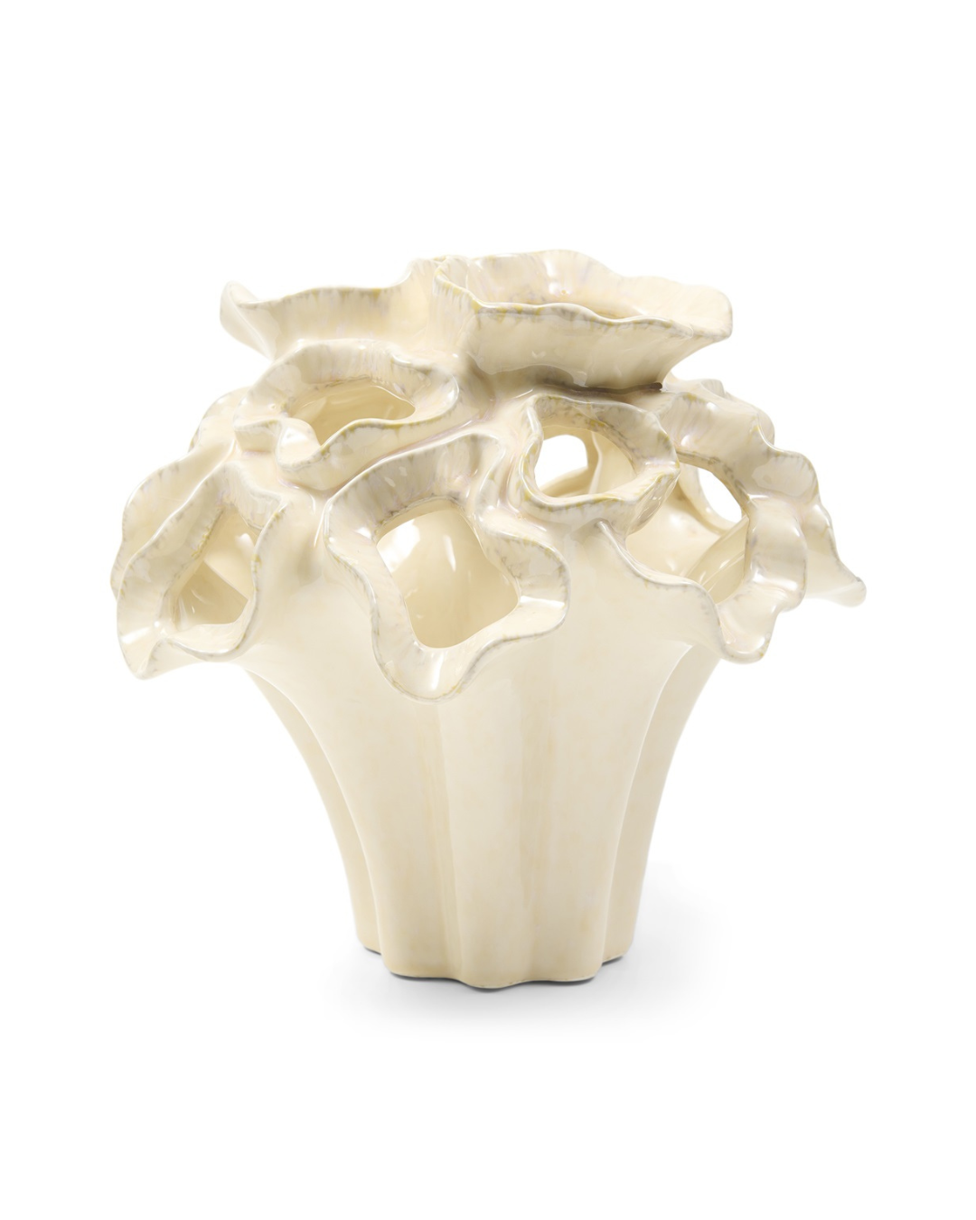 "Atelier Flora" Vase Größe S von Riviera Maison vor weißen Hintergrund. 
