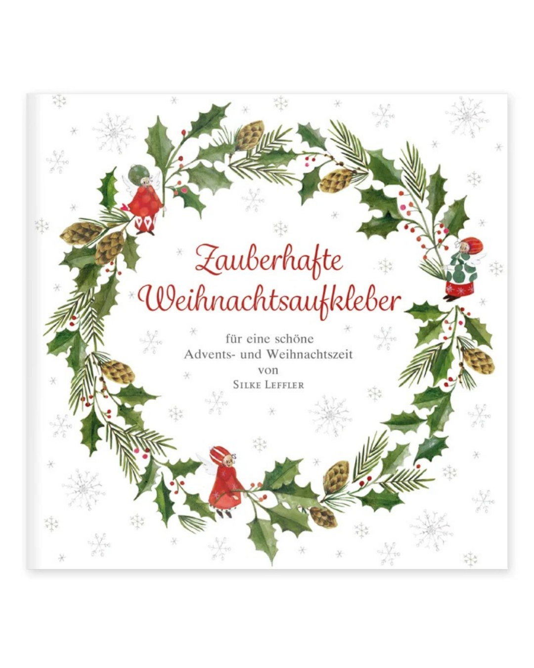 Deckblatt des Aufkleberbuchs "Weihnachtsengel" vom Grätz Verlag mit Illustrationen von Silke Leffler.