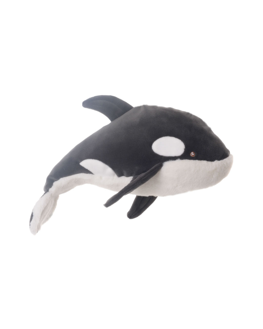 Schwertwal Kuscheltier Baby Oreo von Bukowski liegend