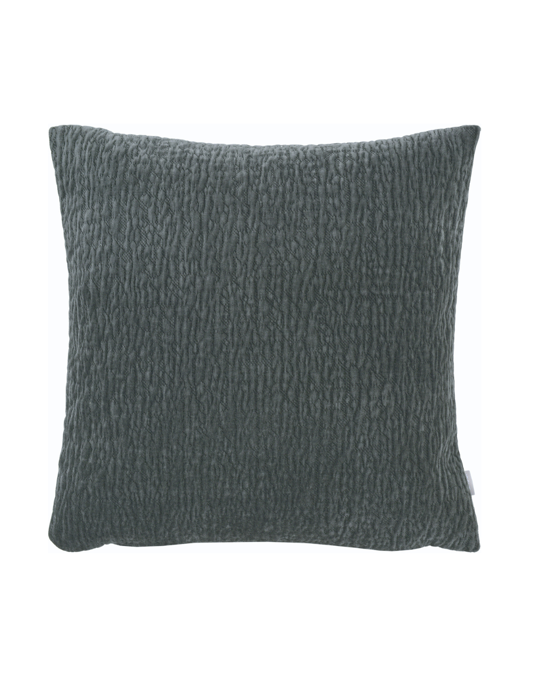 Basic Kissenbezug "Piccadily" von Sander  in der Farbe graphite vor weißen Hintergrund. Das Kissen ist simpel gestaltet und einheitlich in der selben Farbe. 
