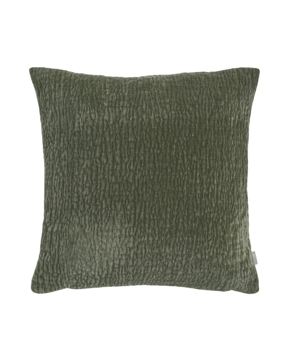 Basic Kissenbezug "Piccadily" von Sander  in der Farbe khaki vor weißen Hintergrund. Das Kissen ist simpel gestaltet und einheitlich in der selben Farbe. 