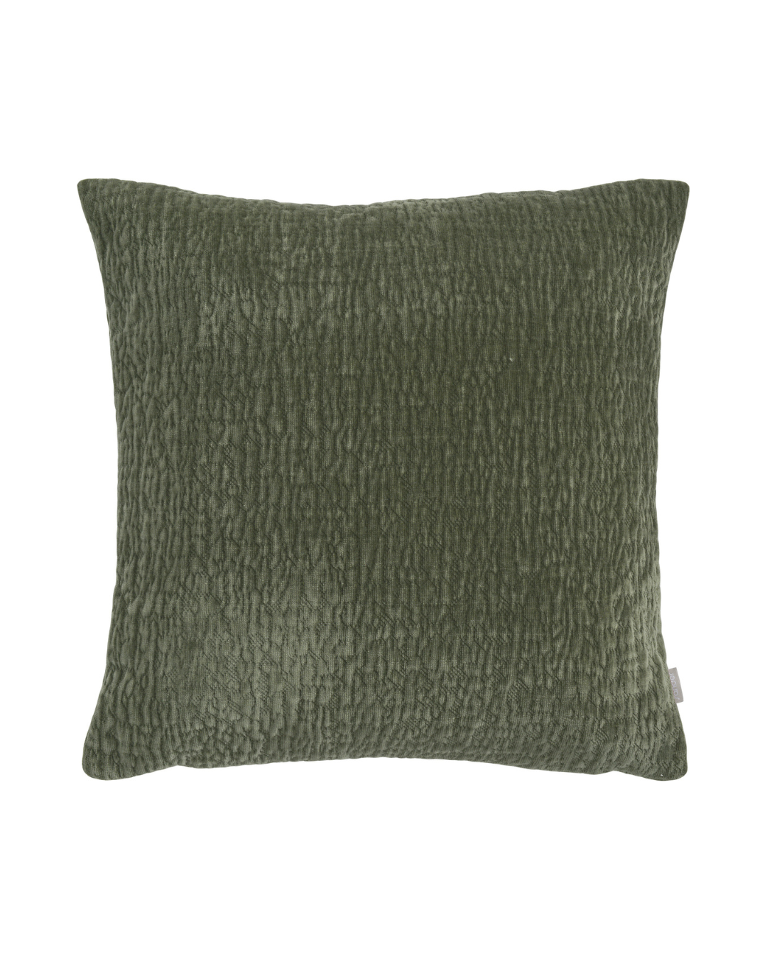 Basic Kissenbezug "Piccadily" von Sander  in der Farbe khaki vor weißen Hintergrund. Das Kissen ist simpel gestaltet und einheitlich in der selben Farbe. 
