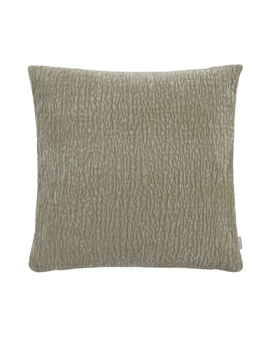 Basic Kissenbezug "Piccadily" von Sander  in der Farbe taupe vor weißen Hintergrund. Das Kissen ist simpel gestaltet und einheitlich in der selben Farbe. 