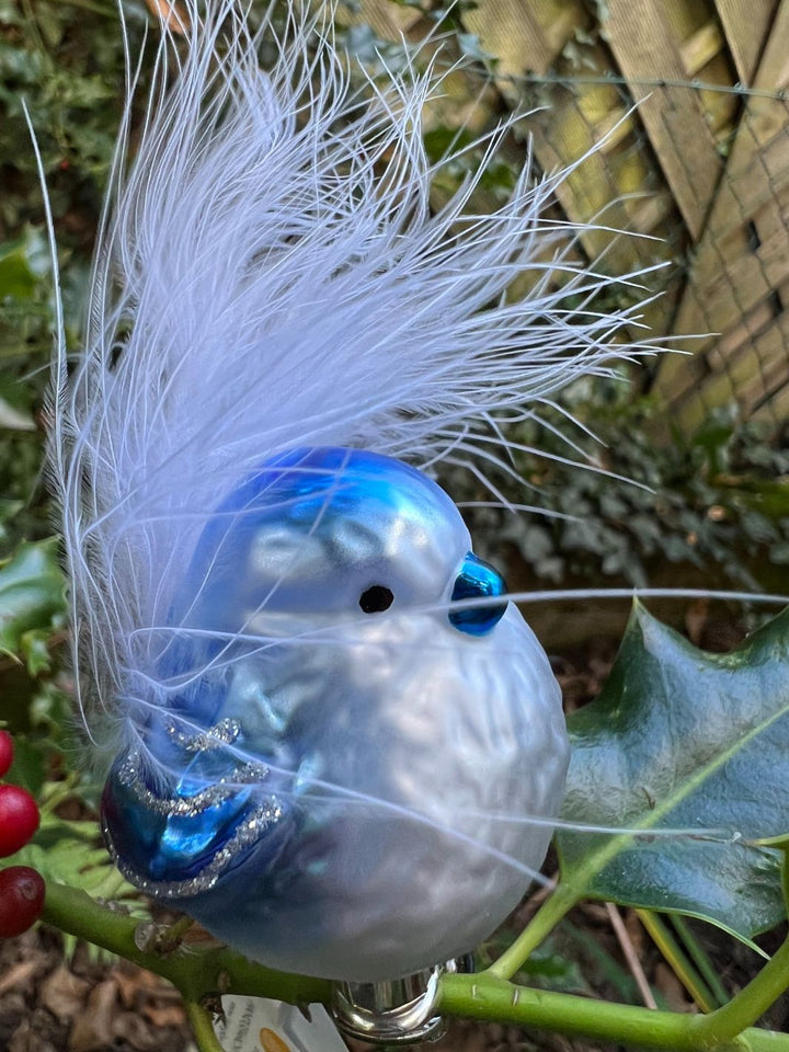Vogel silber blau Inge Glas