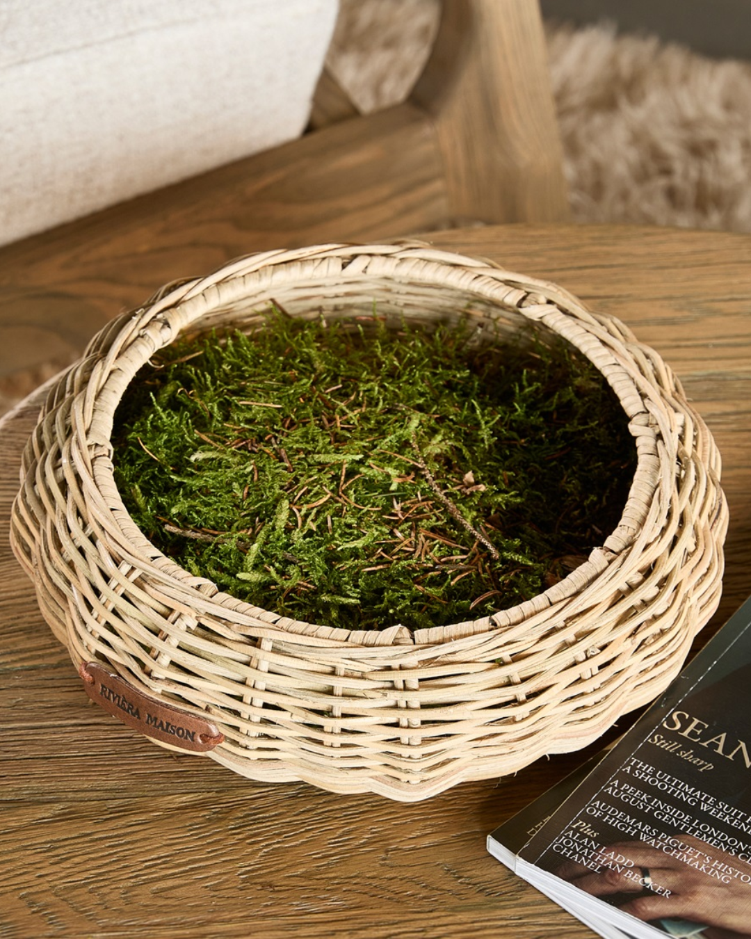 Rustic Rattan Tablett "Aurea Tray" von Rivièra Maison