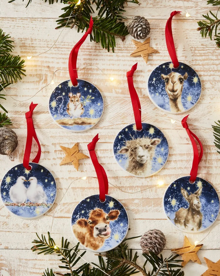 Heiligabend Weihnachtsanhänger-Set von Wrendale Designs