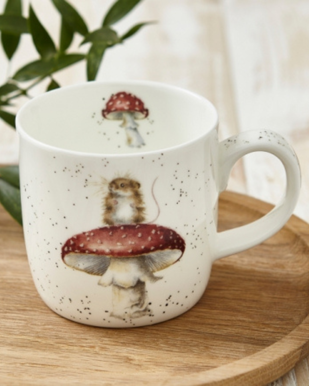 Maus auf Fliegenpilz Tasse "He's a Fun-gi" von Wrendale Designs