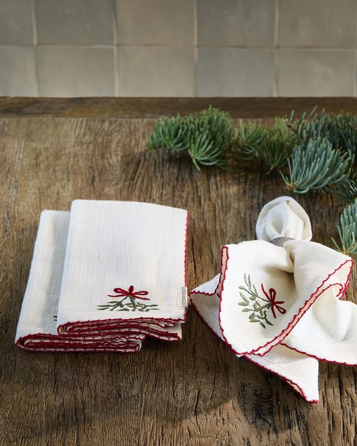 Stoffservietten "Mistletoe Charm" 4er-Set von Rivièra Maison
