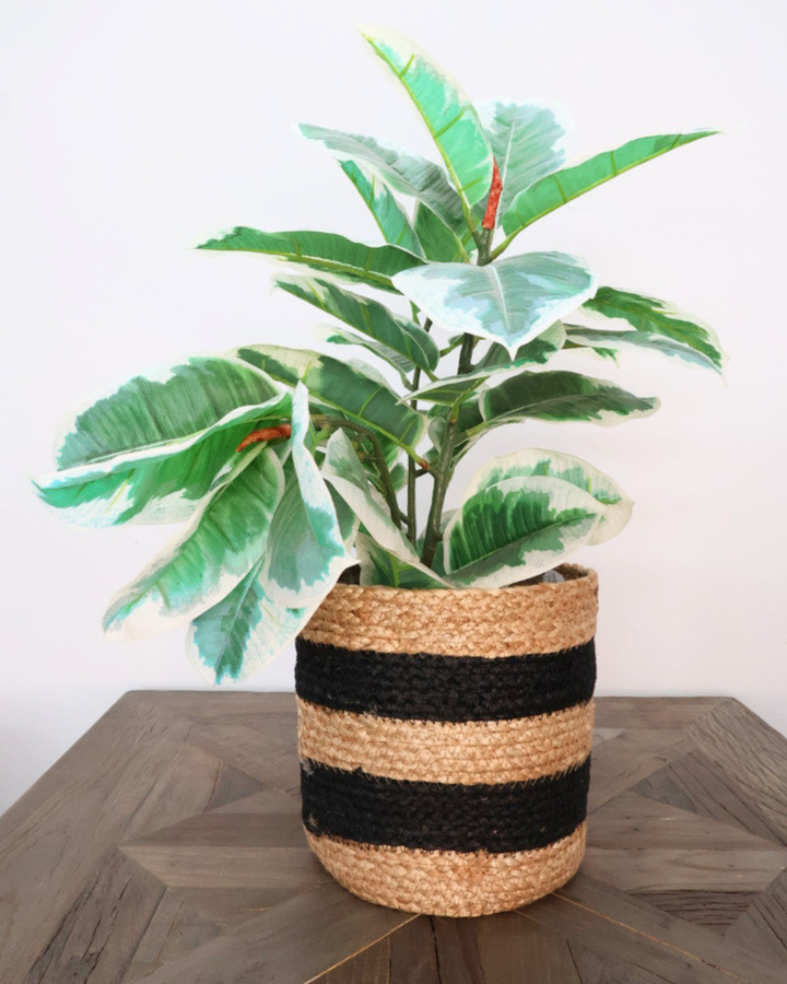 Sisal Blumentöpfe "Schwarz Beige" von Eigen en Anders
