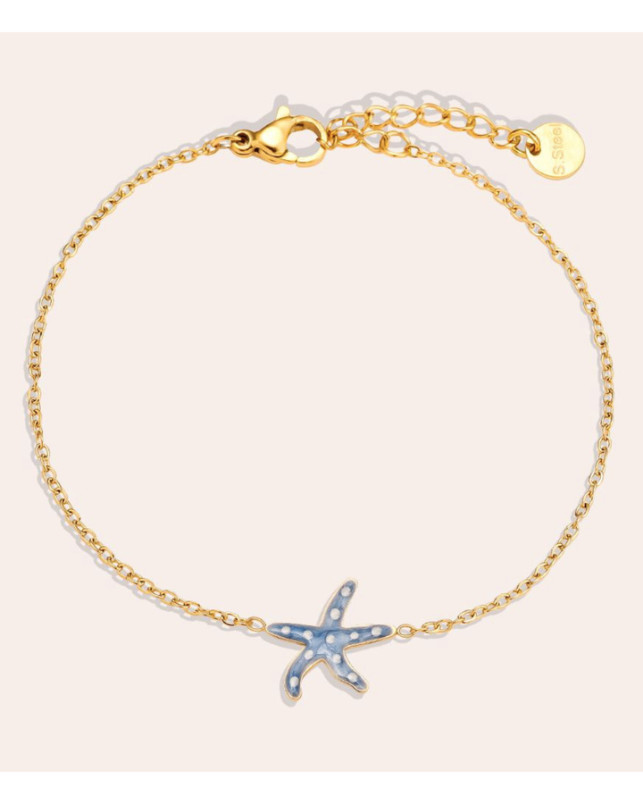 Armband mit blauen Emaille-Seesternen von Dottilove