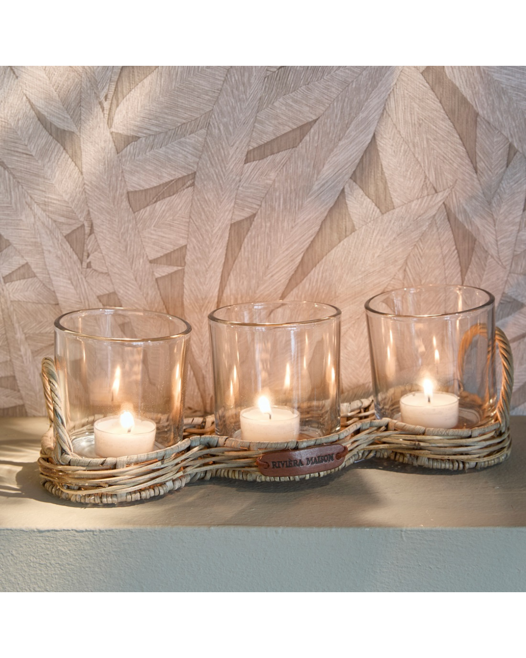 Rustic Rattan "Triple Votive" Windlicht von Riviera Maison