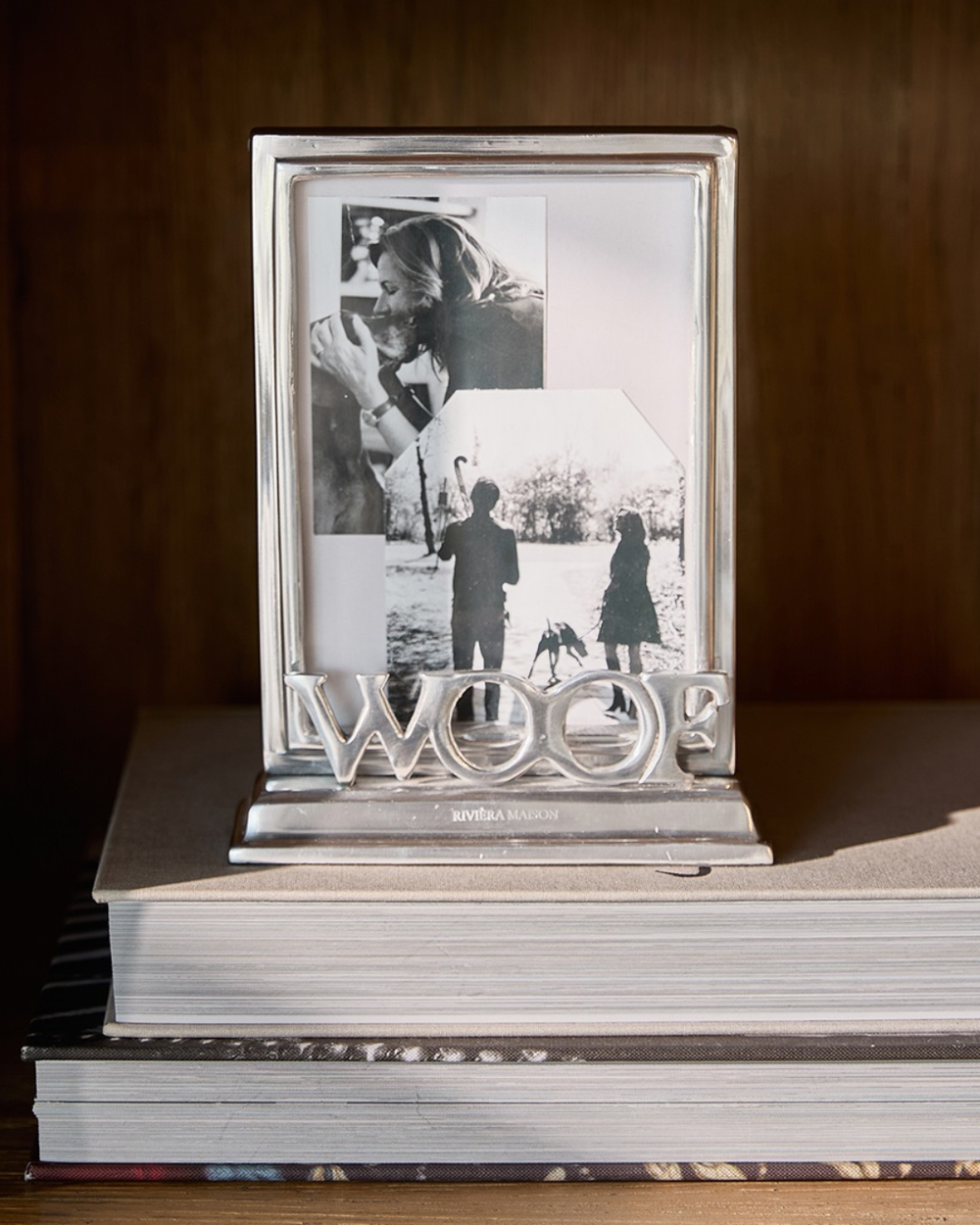Foto im Dog Bilderrahmen 13x18 dekorativ auf Büchern arrangiert
