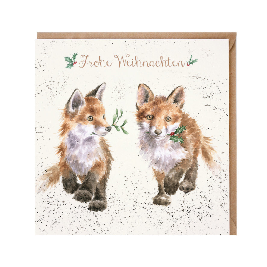 Doppelkarte Weihnachtsfüchse von Wrendale Deisgns