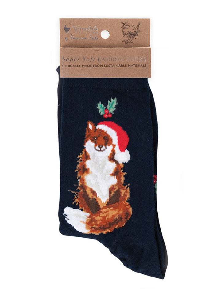 Weihnachtliche Fuchs Socken von Wrendale Designs