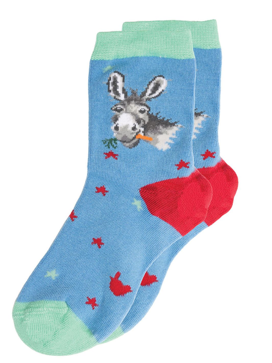 Bunte Esel Socken für Kinder von Wrendale Designs