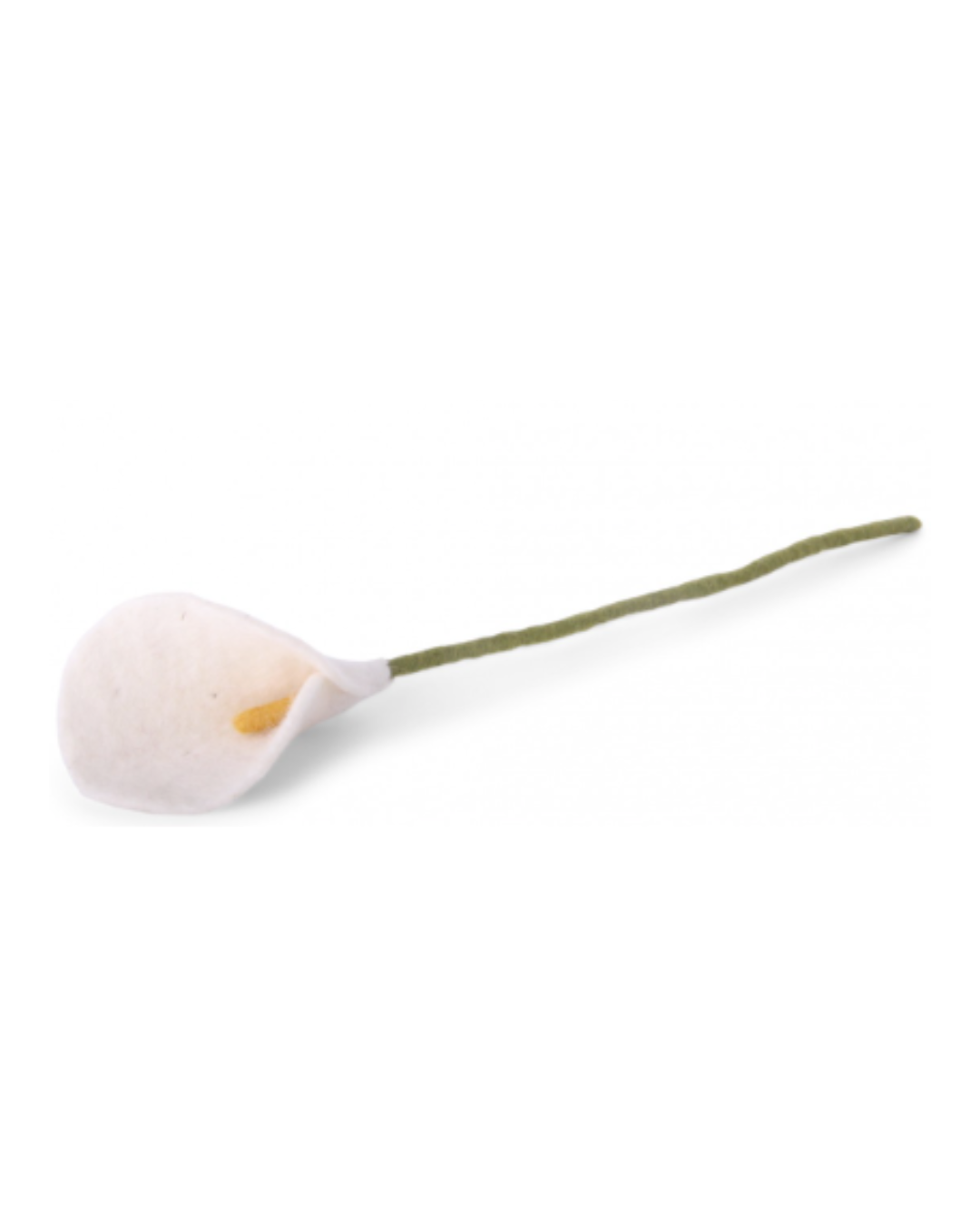 Filzblume Calla-Lillie von Gry & Sif einzeln auf hellem Hintergrund