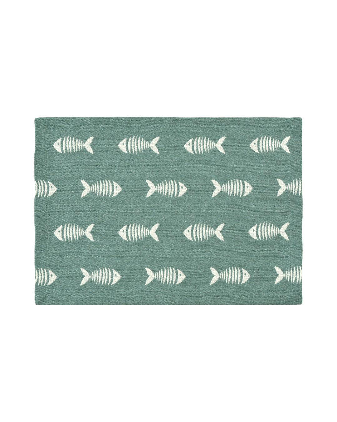 Fisch Tischset Skinny 35 x 50 cm von Sander in Grün mit weißem Fischgräten-Design im maritimen Stil