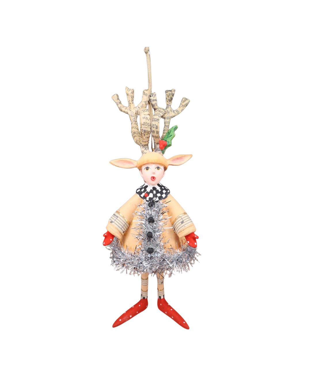 Rentier Krinkle Lennon Reindeer Boy von Patience Brewster – Vorderansicht der Figur