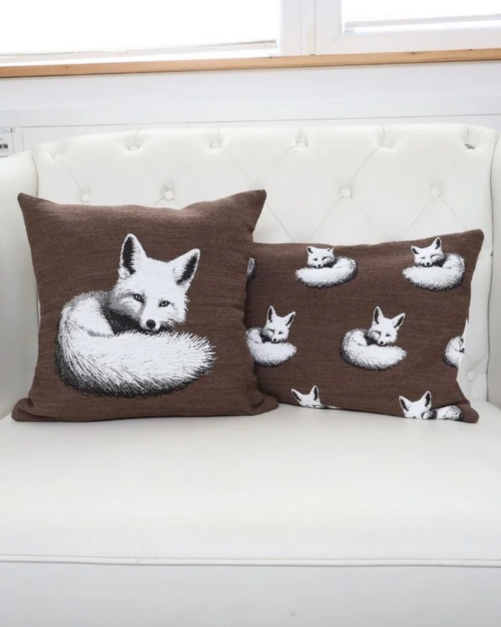 Fuchs 2er-Set Kissenbezüge "Fox" in Coffee von Sander Table + Home