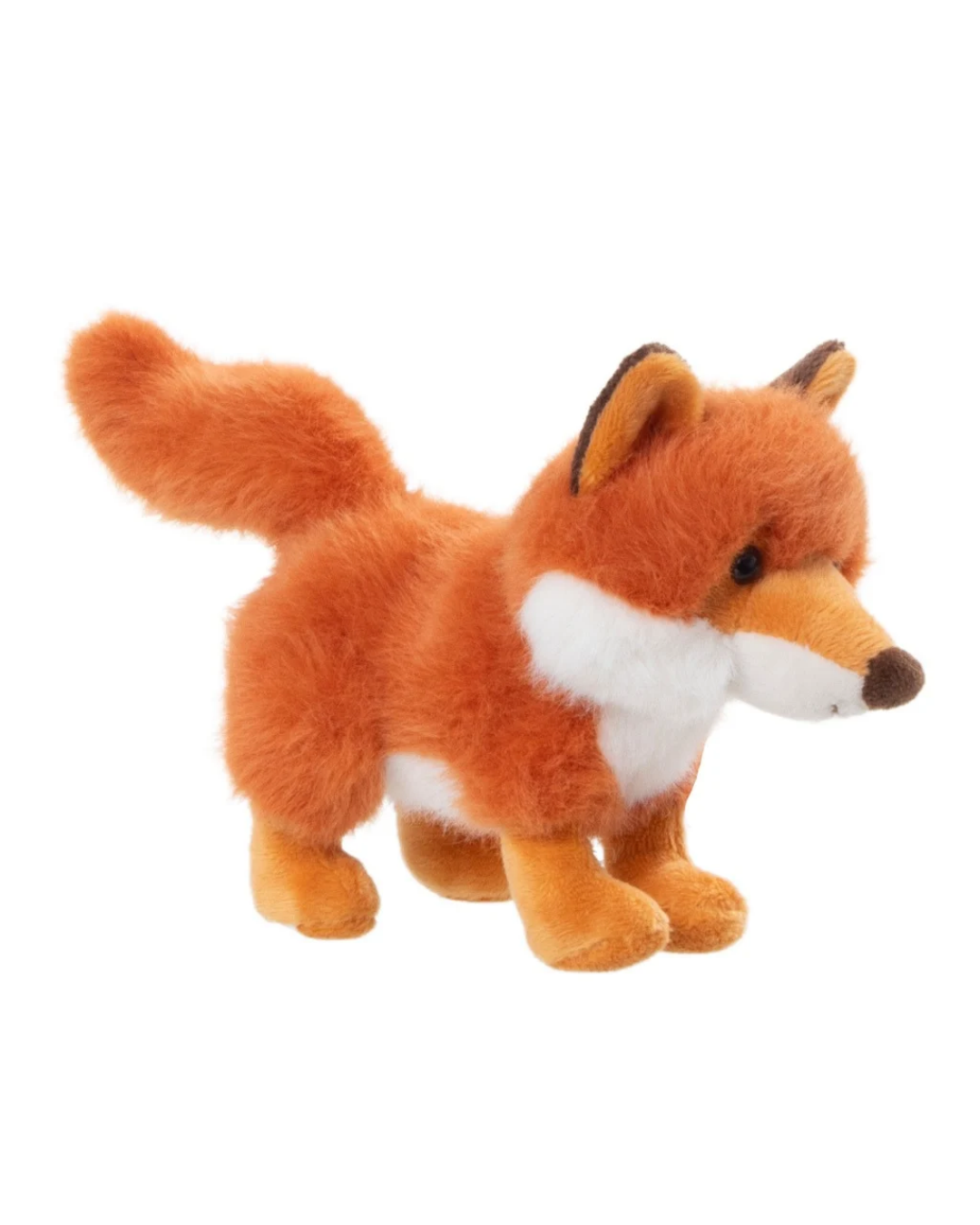 Fuchs Schlüsselanhänger "Clever Fox" von Bukowski Design vor weißen Hintergrund. Der Fuchs ist rot/orange mit einem weißen Bauch und schaut rechts an der Kamera vorbei.