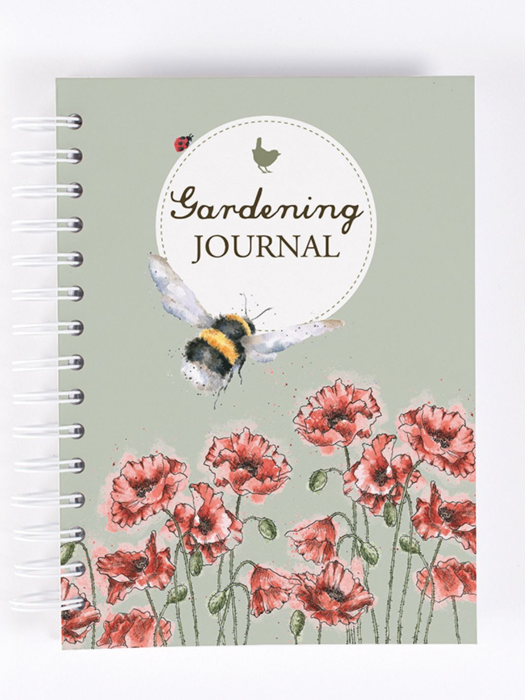 Gartenplaner und Tagebuch mit Hummel- und Mohnblumen-Motiv von Wrendale Designs