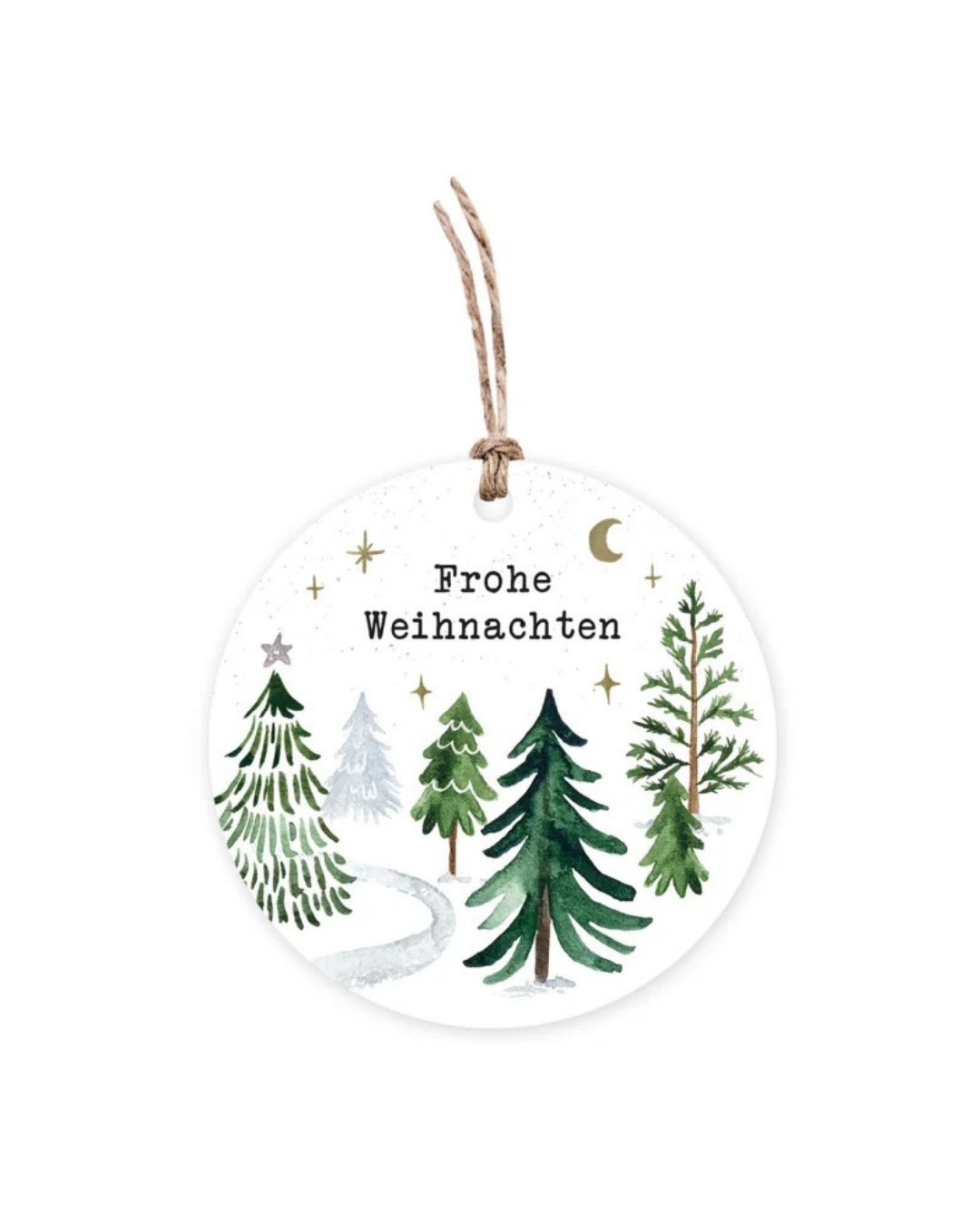 Geschenkanhänger "Wintertannen - Frohes Fest" vom Grätz Verlag. Stilvolle Tannenbaum Illustrationen von Anna Inspira.