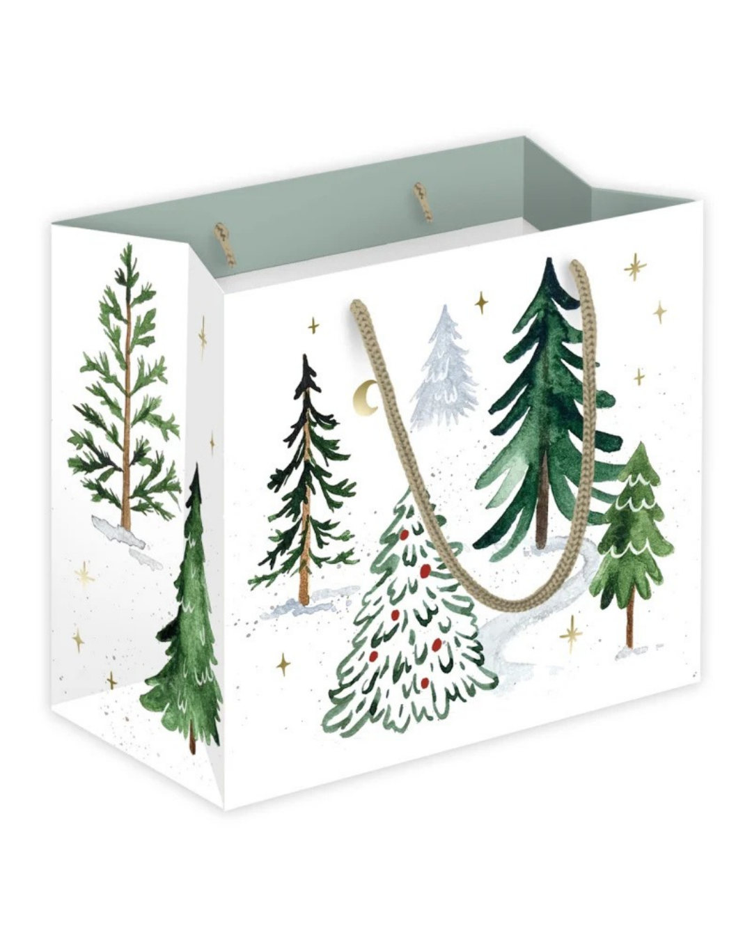 Geschenktasche Wintertannen vom Grätz Verlag in der Größe Kompakt. Stilvolles Tannenmotiv von Anna Inspira
