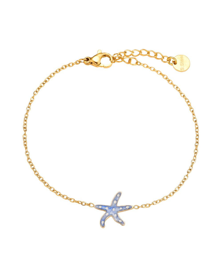 Armband mit blauen Emaille-Seesternen von Dottilove