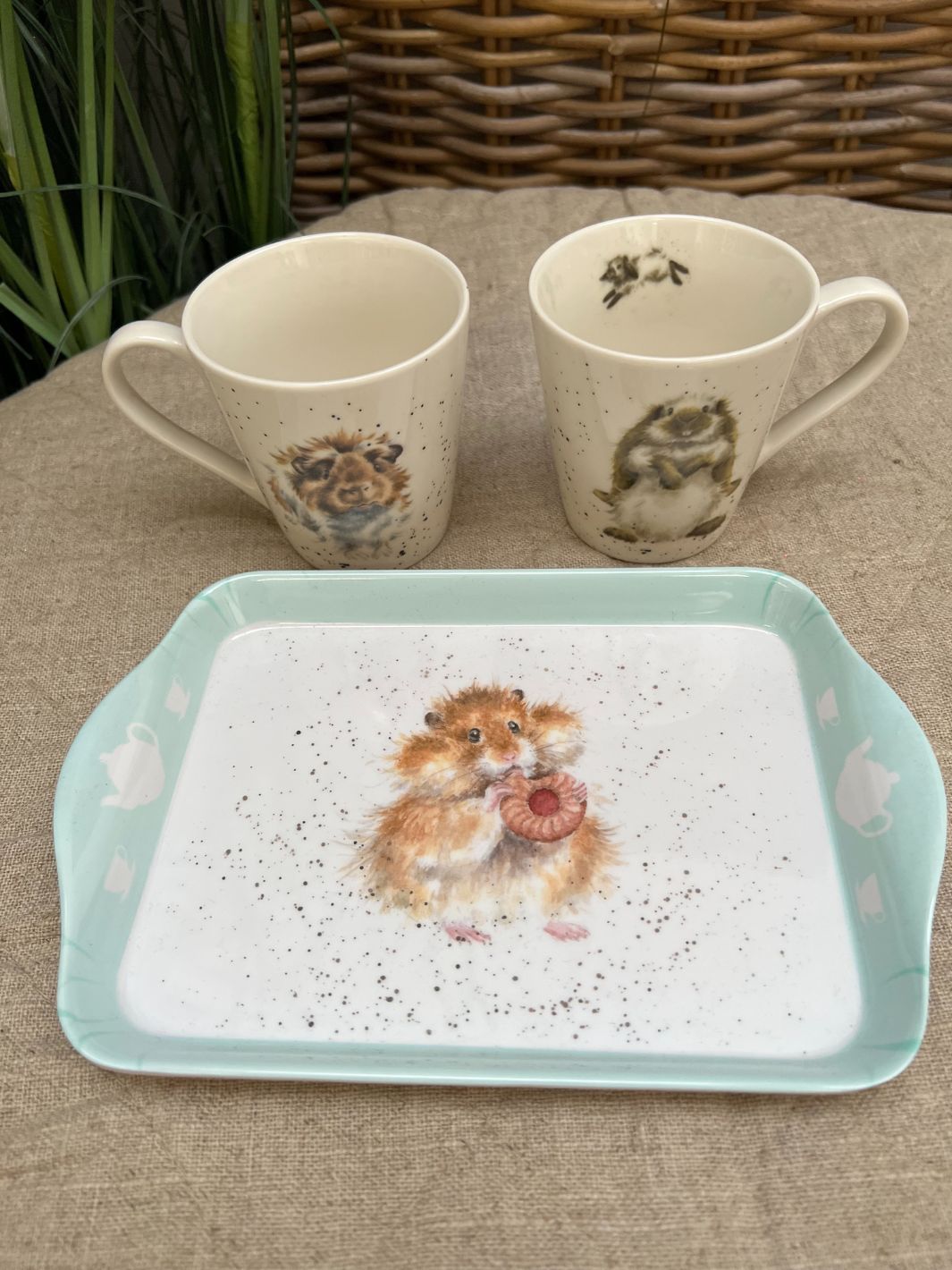 Hamster Tablett des Nager Sets von Wrendale Designs.