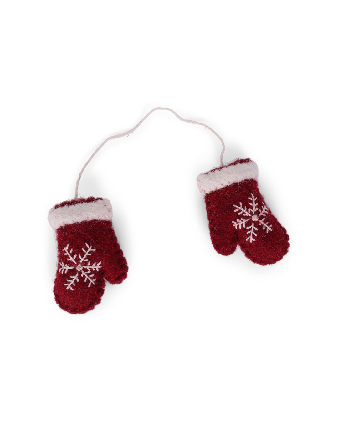 Detailansicht weihnachtliche Handschuhe aus Filz von Gry & Sif