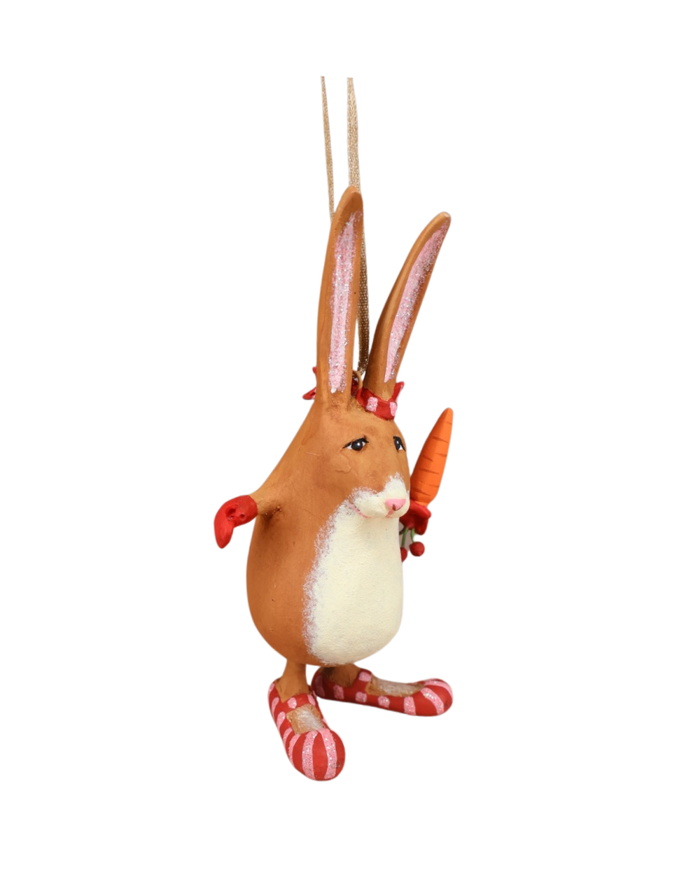 Hasen Krinkle Mini Rebecca Rabbit – seitliche Ansicht mit langen Glitzerohren