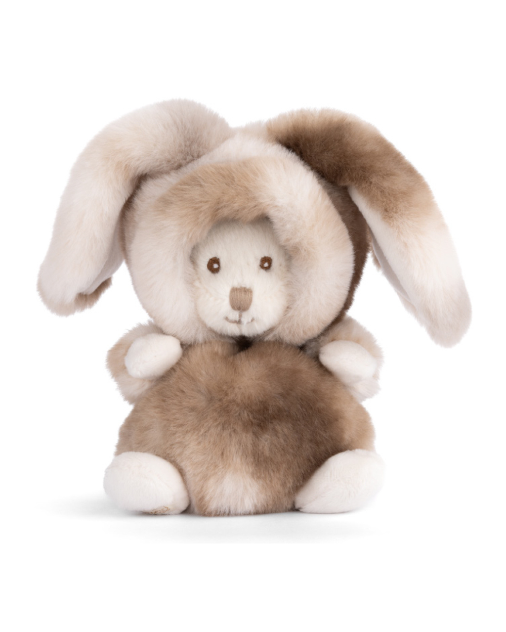 Ein brauner Hase mit weichem, glänzendem Fell und einem kleinen hellbraunen Akzent an der Nase. Das Kuscheltier „Ziggy Winter Rabbit“ von Bukowski sitzt aufrecht.