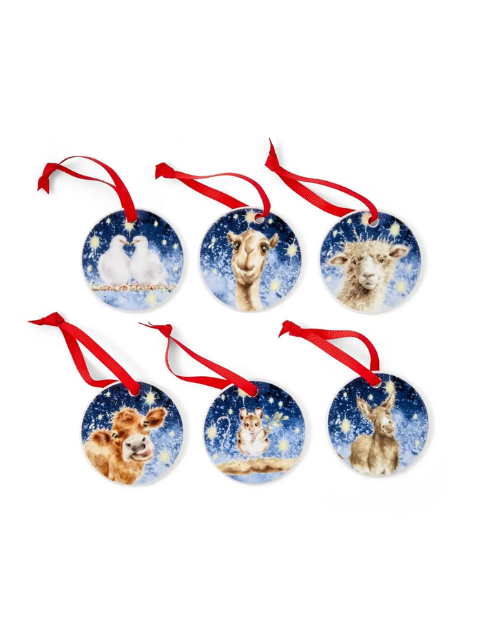 Heiligabend Weihnachtsanhänger-Set von Wrendale Designs