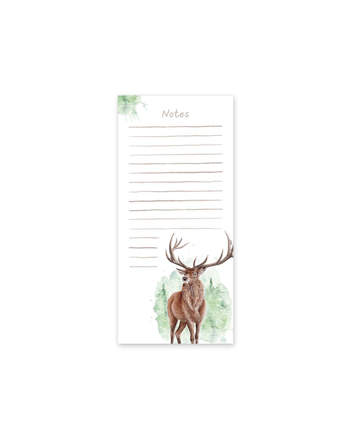 Notizblock „Forest Deer“ von Maluu mit Hirschillustration auf weißem Hintergrund