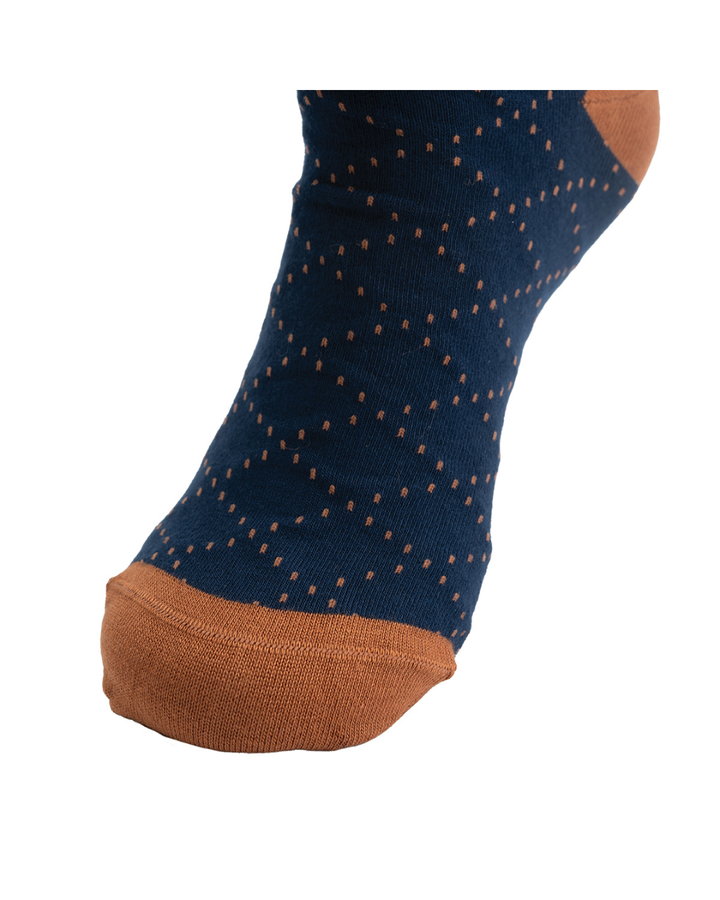 Detailansicht der Zehenpartie der Hochland-Kuh Männersocken „Gordon“