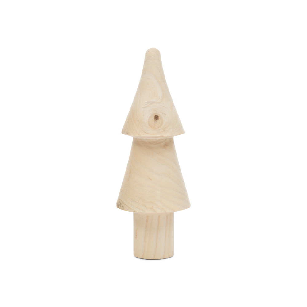 Holztannenbaum Breckenridge Wooden Tree von Rivièra Maison vor weißem Hintergrund.
