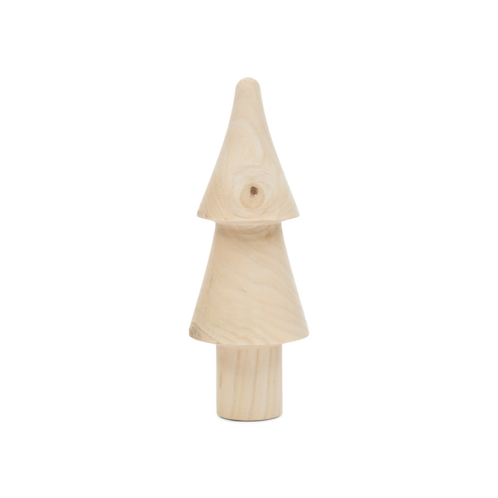 Holztannenbaum Breckenridge Wooden Tree von Rivièra Maison vor weißem Hintergrund.