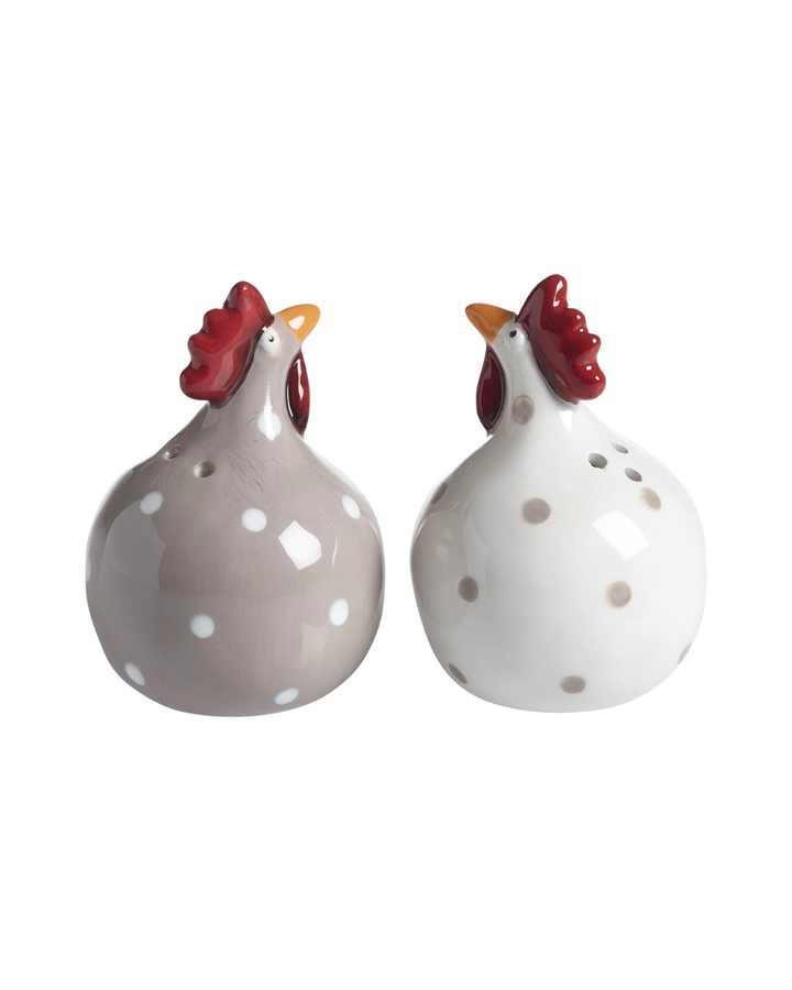 Salz- und Pfefferstreuer „Höna“ von Nääsgränsgården in Beige und Weiß Rückansicht