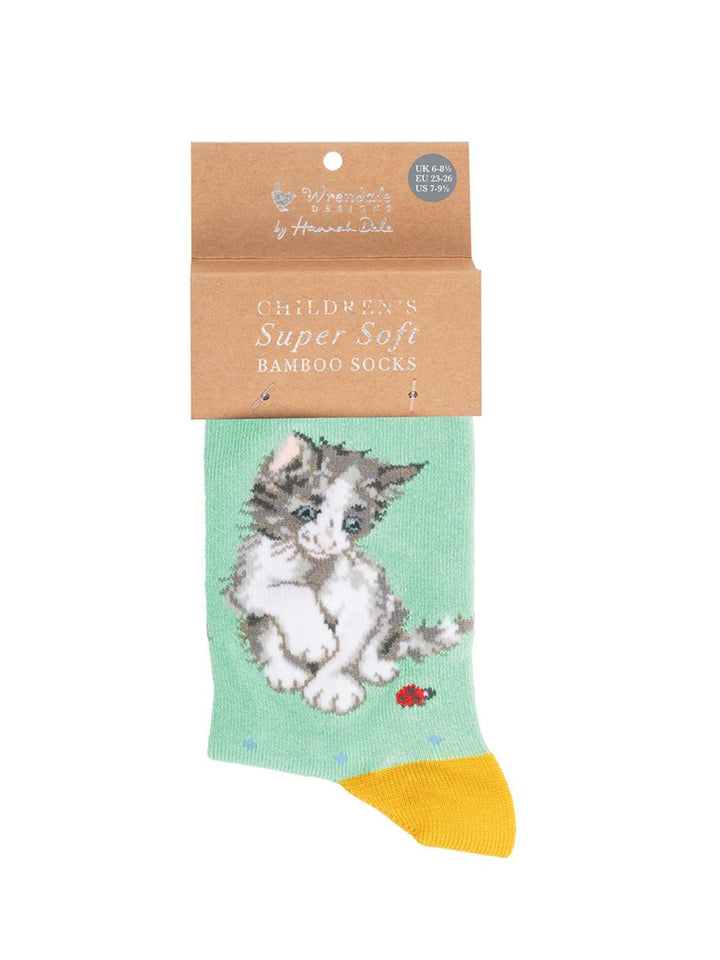 Bunte Katzen Kindersocken von Wrendale Designs.