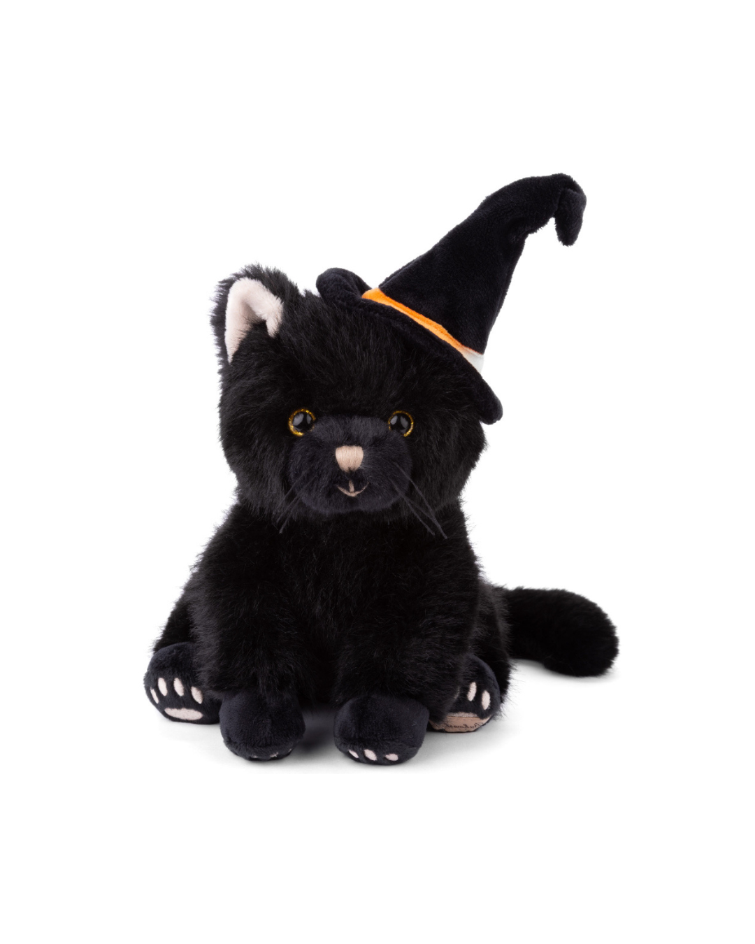 Schwarze Kuschelkatze Spooky Bambo von Bukowski mit Hexenhut