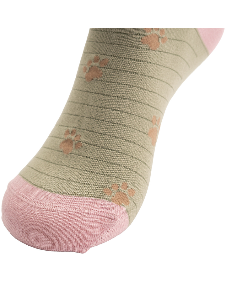 Detailansicht der Zehenpartie der Katzen Socken in zartem Rosa