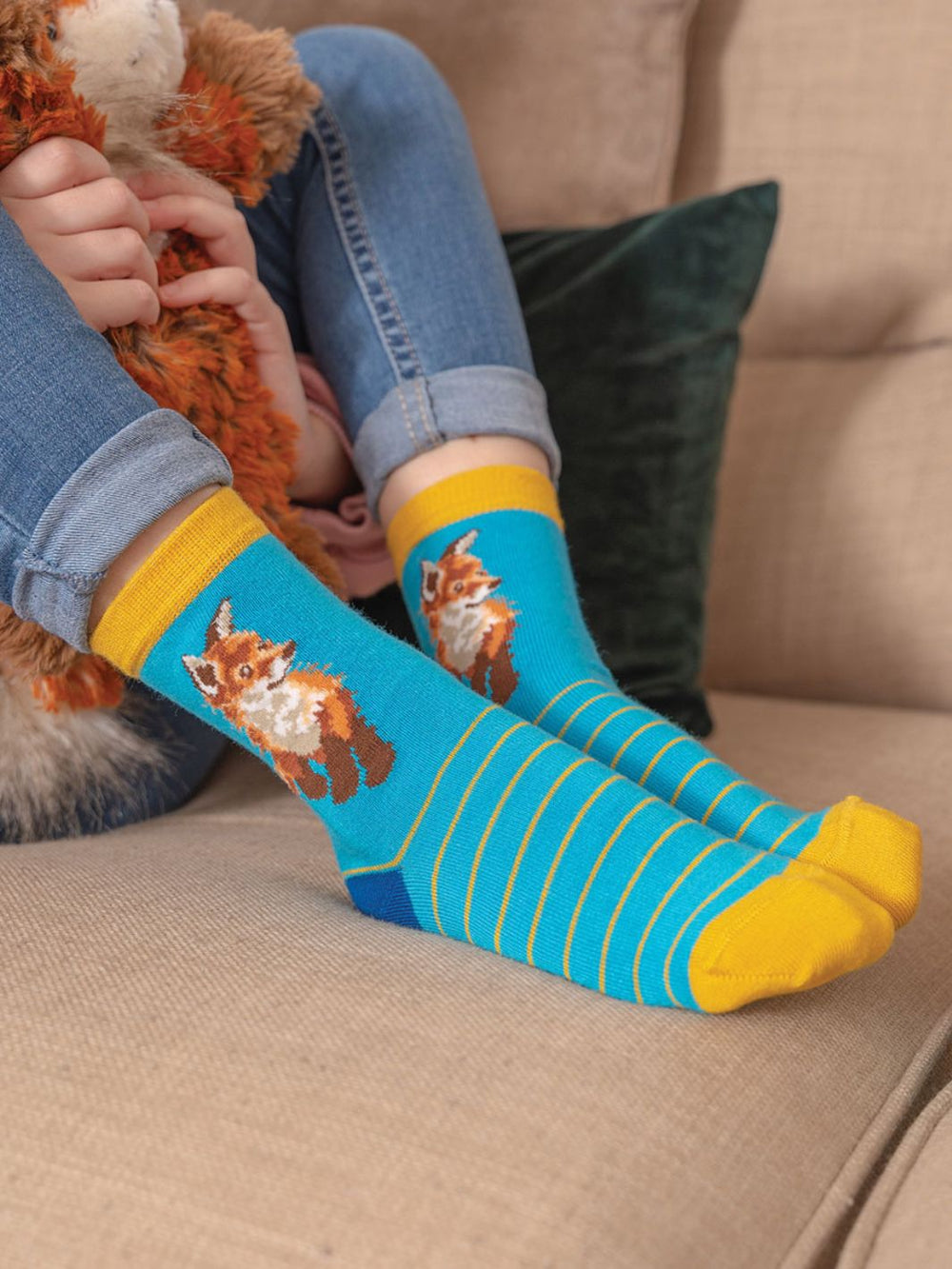 Kindersocken mit Fuchs Motiv von Wrendale Designs