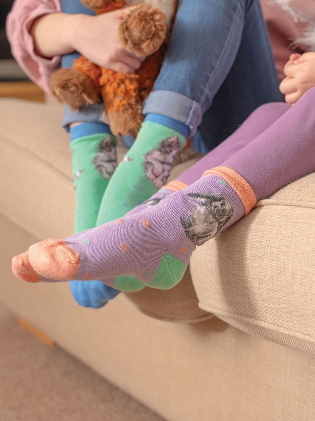 Kindersocken mit niedlichem Kaninchen-Motiv von Wrendale Designs